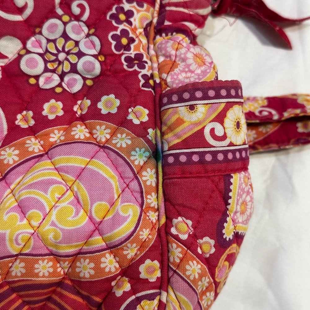 Vera Bradley Red Paisley Quilted Backpack Purse Crossbody Bag - Picture 14 of 14